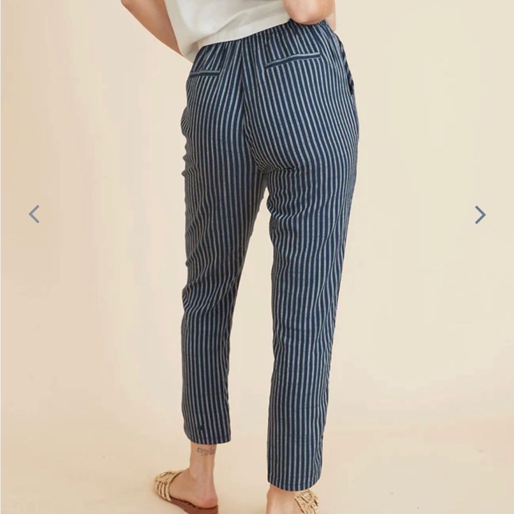 Marine Layer Allison Trouser Navy and White Stripe